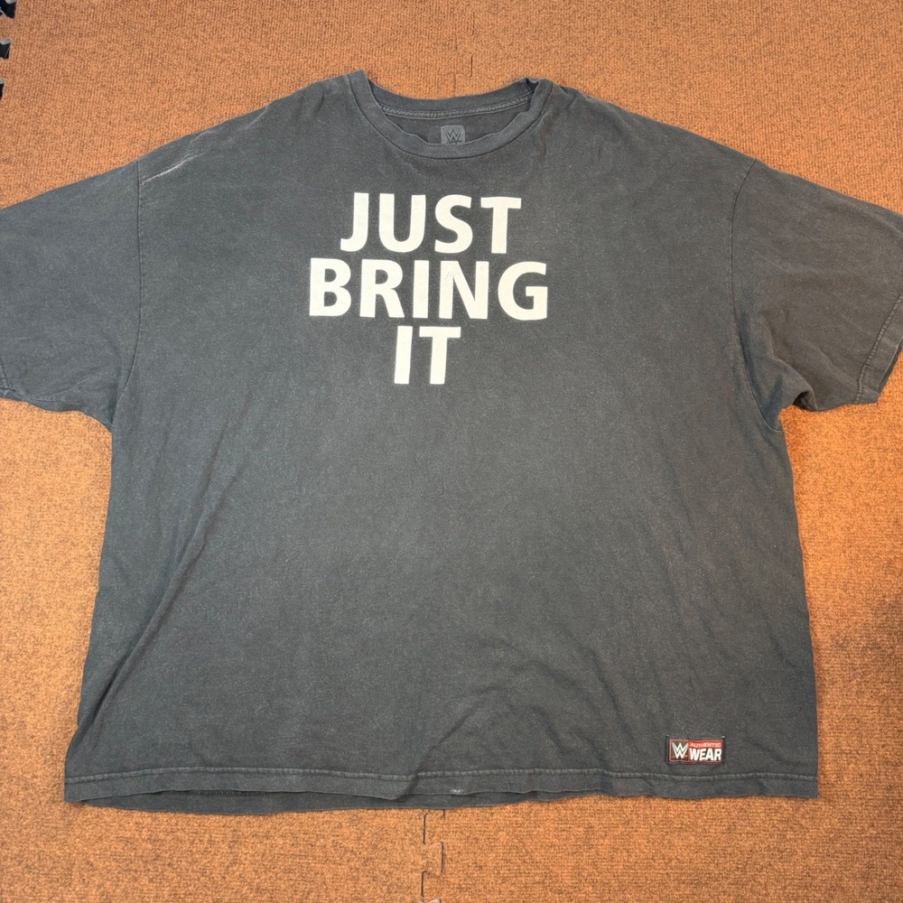 WWE The Rock Just Bring It Graphic T-Shirt Mens 5XL Black Brahma Bull 2549